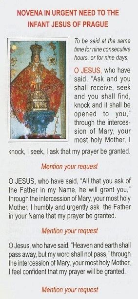 Urgent Need to the Infant Jesus of Prague