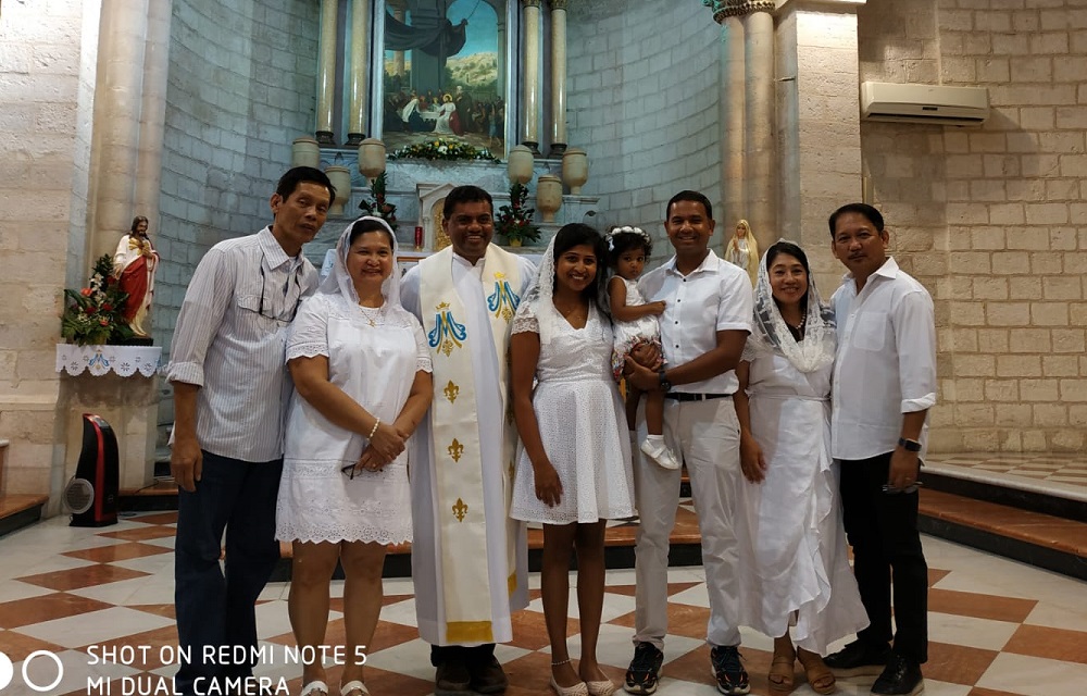 Pilgrims renewing wedding vows in Cana, Israel