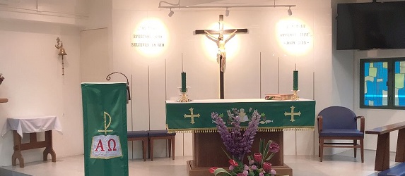 View inside St Peter's Church in Yau Ma Tei, HK