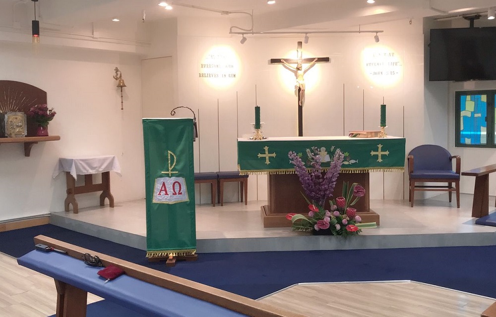 View inside St Peter's Church in Yau Ma Tei, HK