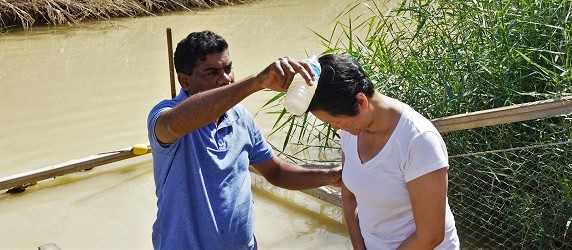 Pilgrim Nelia Ching Baptismal Renewal at the Jordan River, Qasr-al-Yahud