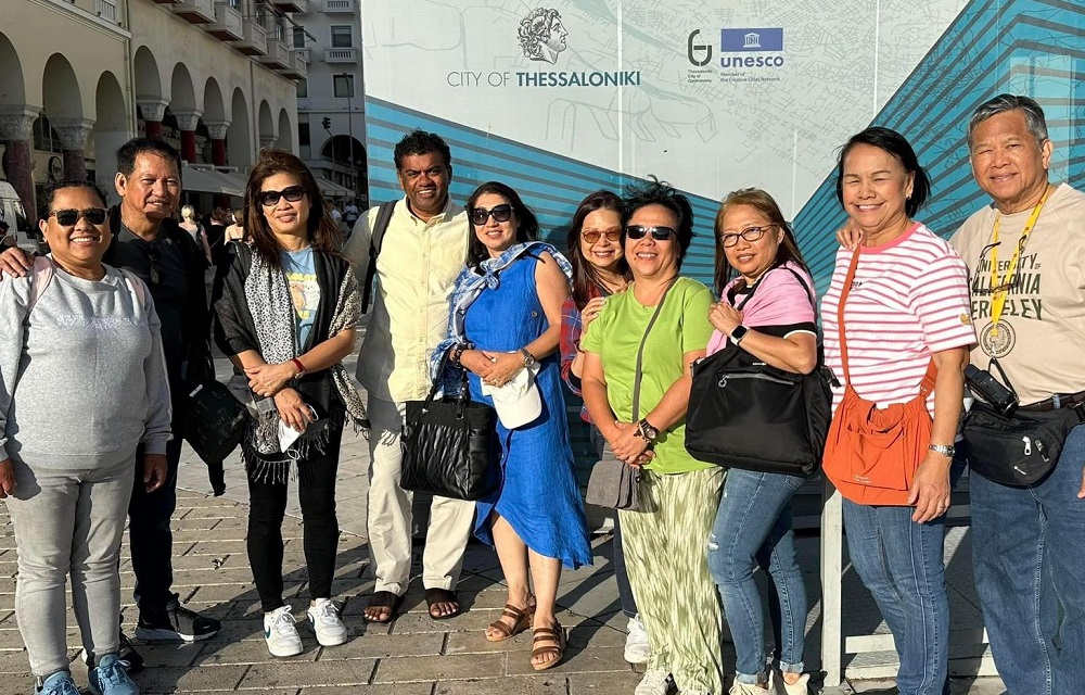 Travelling worshippers & Father Valan in Thessaloniki, Greece