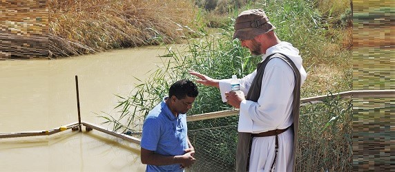 Father Valan Baptismal Renewal at the Jordan River, Qasr-al-Yahud