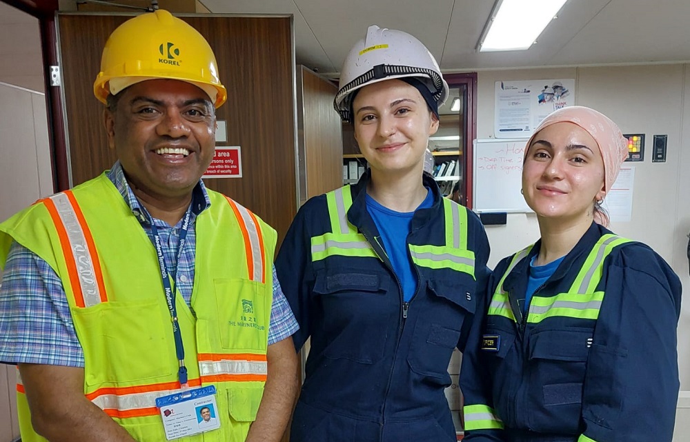 Turkish seafarers & Father Valan inside the ship, HK