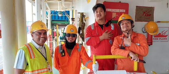 Father Valan on his mission at the Container Terminals, HK
