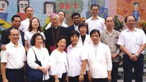 With Bishop Joseph Zen in Saint Edward's, Lam Tin